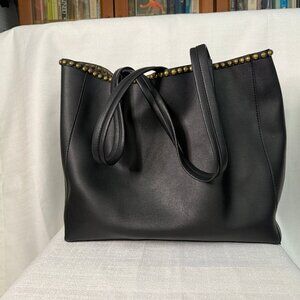 B-Low The Belt Black Studded Black Vegan Leather Tote